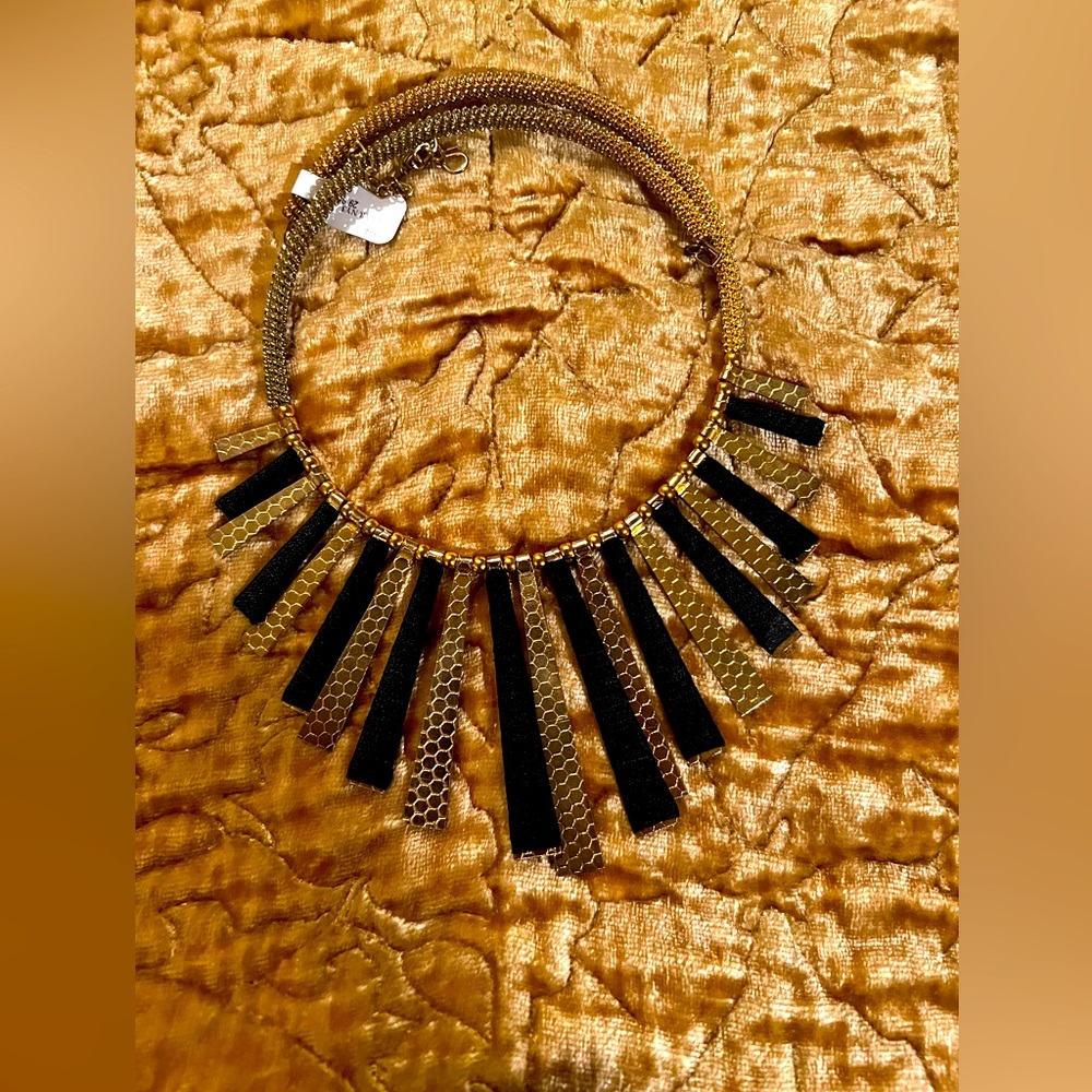 Bohemian-gold and black necklace.